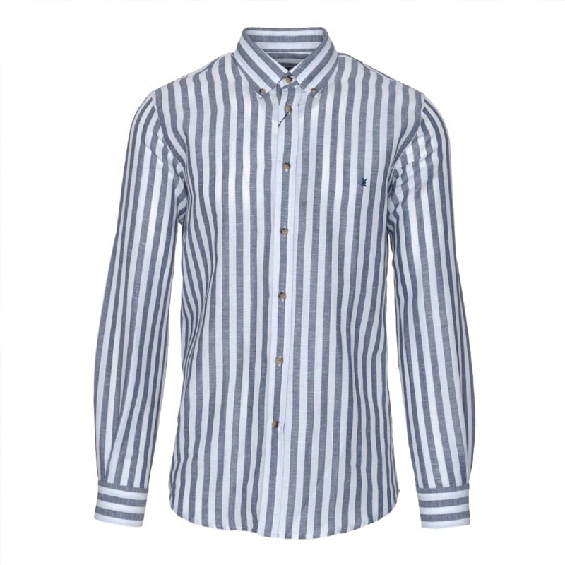 Ανδρικό λινό ριγέ πουκάμισο - The Bostonians - Antoniadis Stores