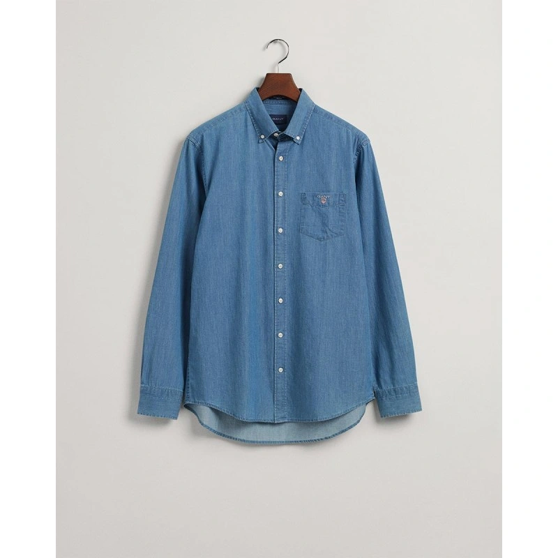 Ανδρικό τζιν πουκάμισο GANT Regular Fit Indigo Shirt - 5@3G3040520 -  Antoniadis Stores