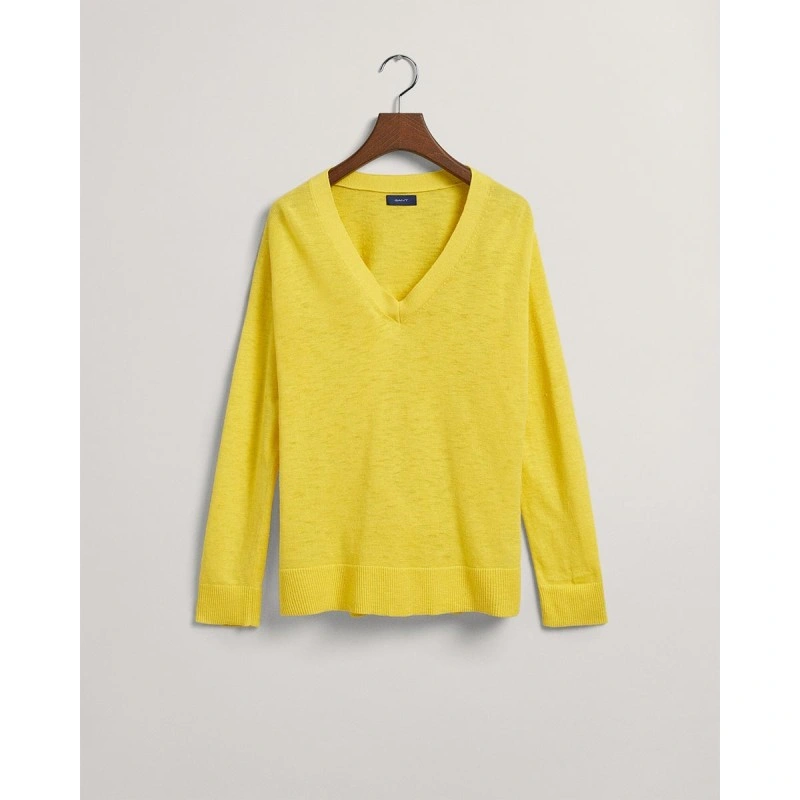 Γυναικεία πουλόβερ μπλούζα GANT Linen Blend V-Neck Sweater - 3GW4805191 -  Antoniadis Stores